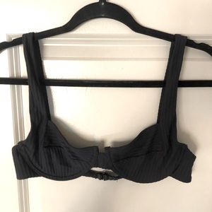 Black ribbed H&M swim top